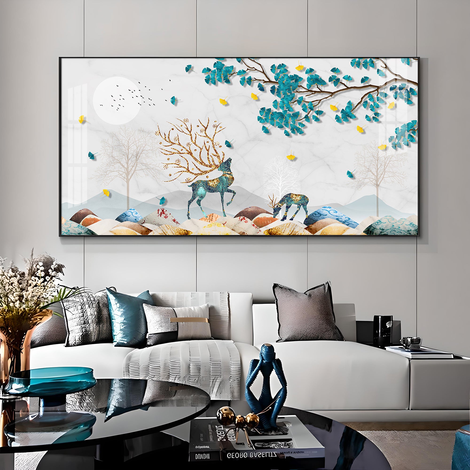 Modern Aesthetic Deer Premium Acrylic Horizontal Wall Art