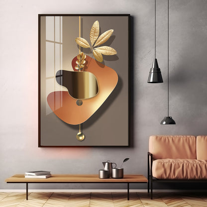 Golden Embrace Premium Acrylic Vertical Wall Art