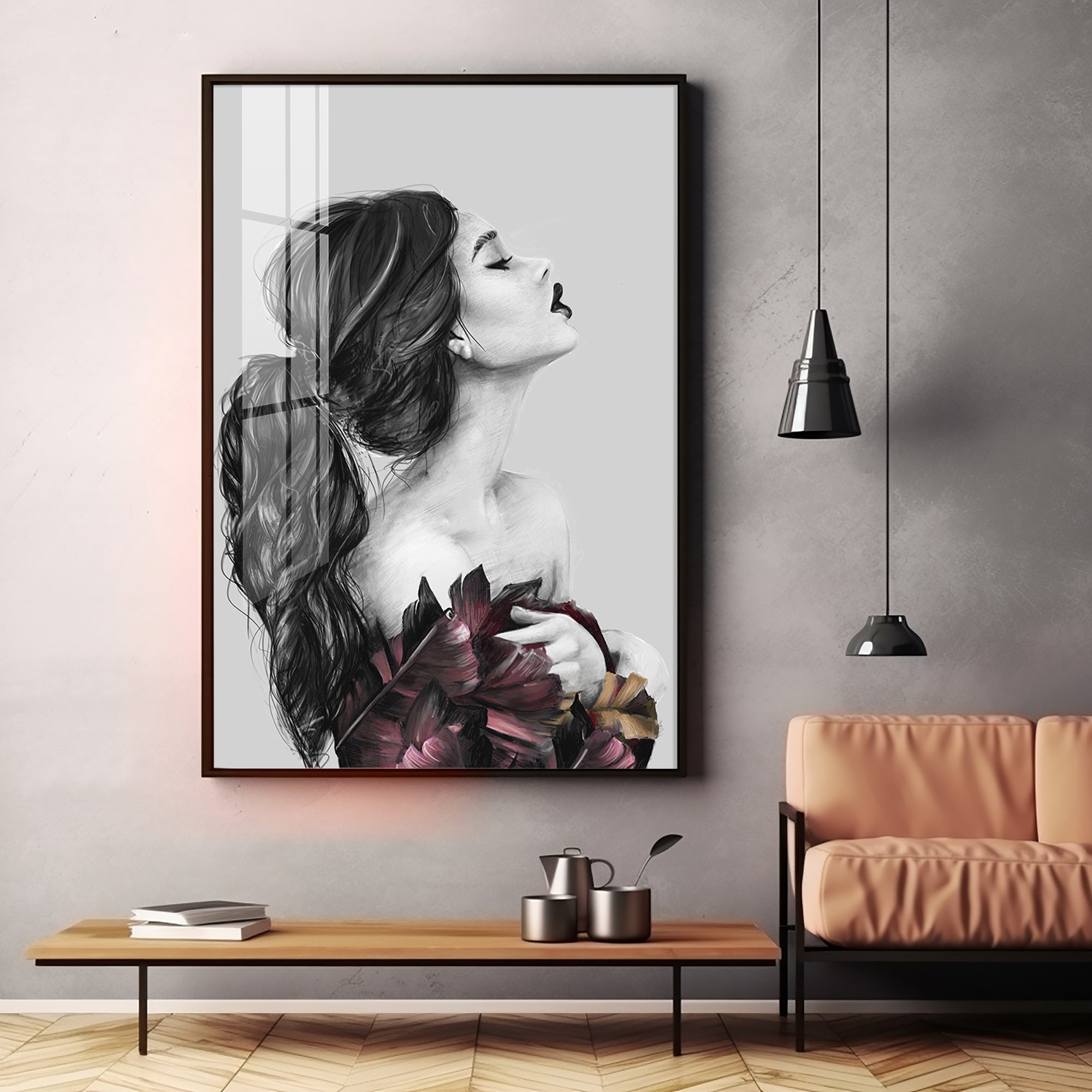 Charm Of Modern Girl Premium Acrylic Vertical Wall Art
