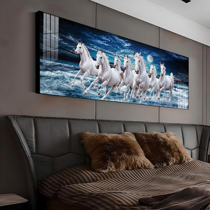 High-Quality Vastu Seven Running Horse Premium Acrylic Horizontal Wall Art