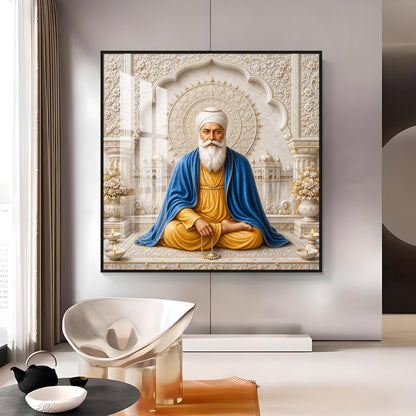 Guru Nanak Devji Sacred Premium Acrylic Square Wall Art