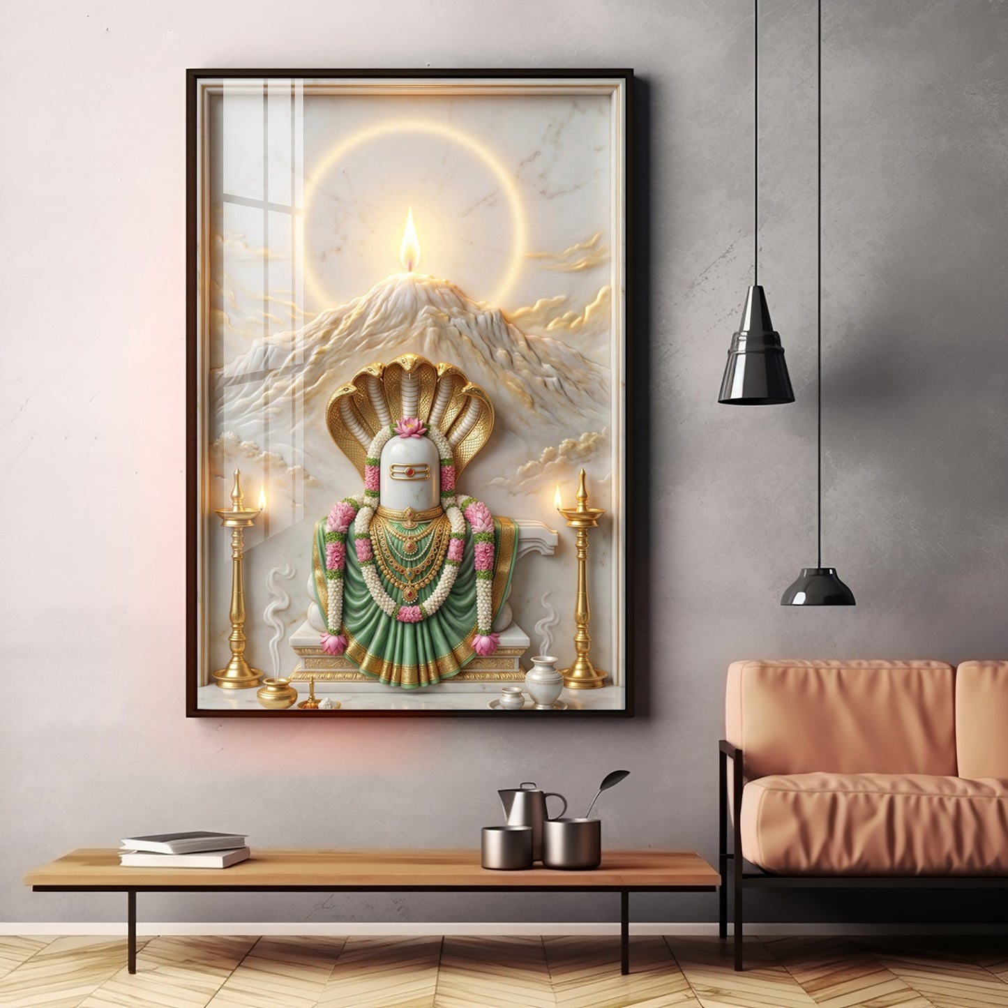 Shiva Lingam Premium Acrylic Vertical Wall Art