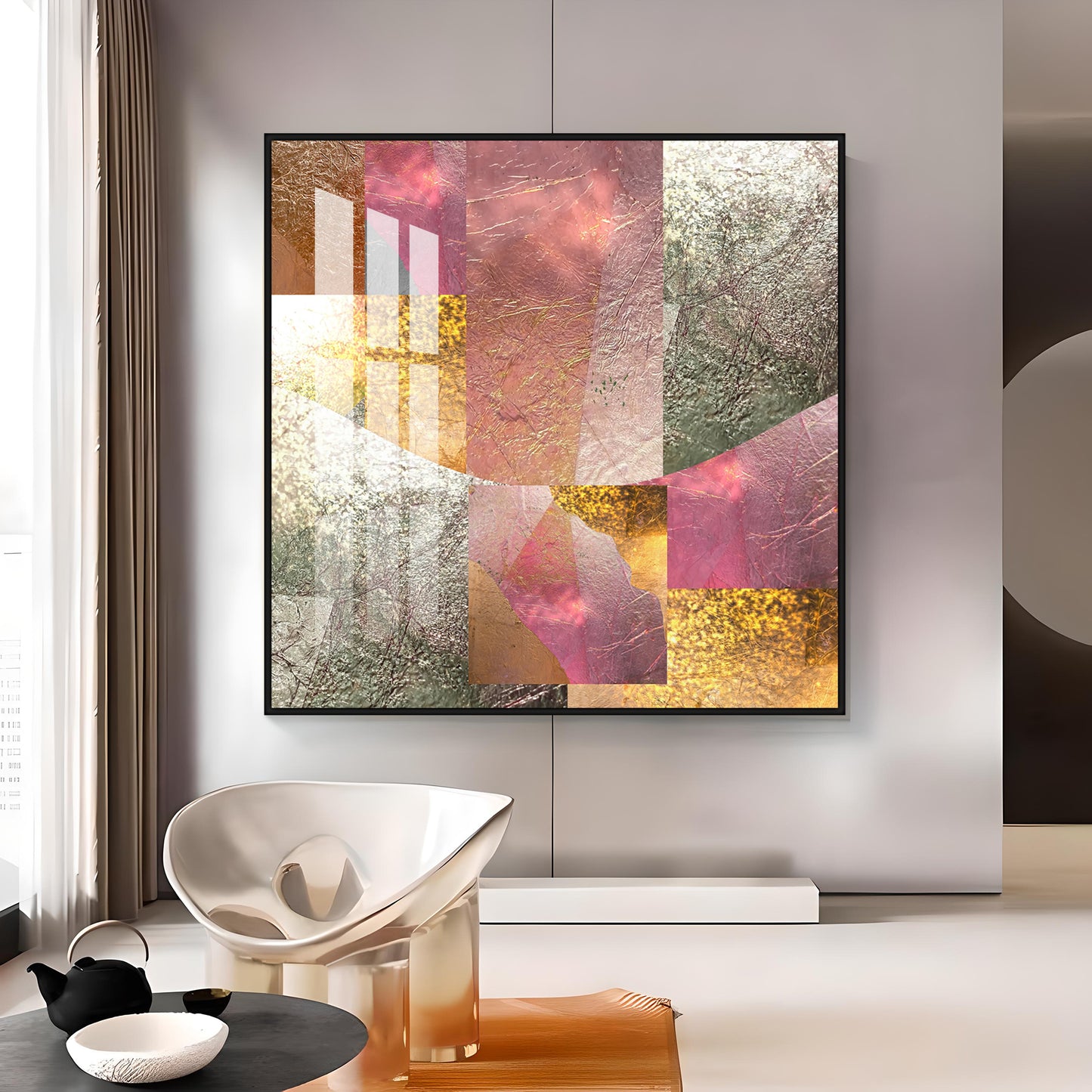 Gold Bronze Silver Patina Vintage Premium Acrylic Square Wall Art