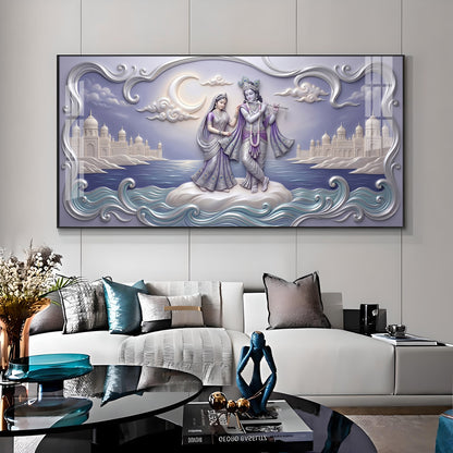 Divine God Radha Krishna Premium Acrylic Horizontal Wall Art