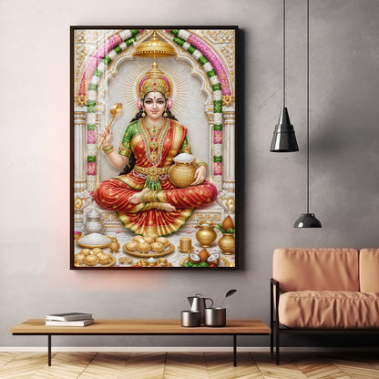 Goddess Annapurna Premium Acrylic Vertical Wall Art