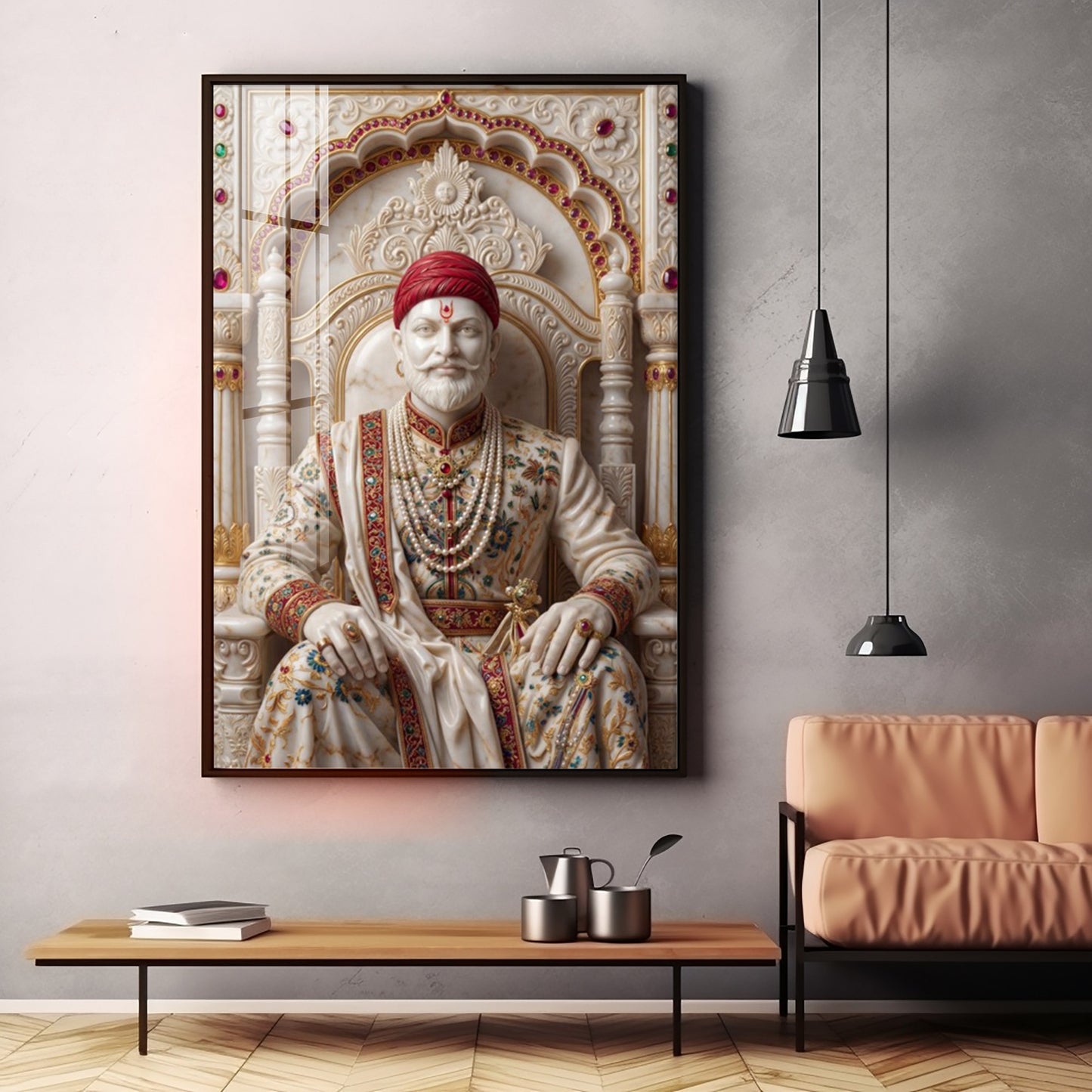 Royal Chhatrapati Shivaji Maharaj Premium Acrylic Vertical Wall Art
