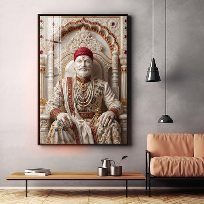 Royal Chhatrapati Shivaji Maharaj Premium Acrylic Vertical Wall Art