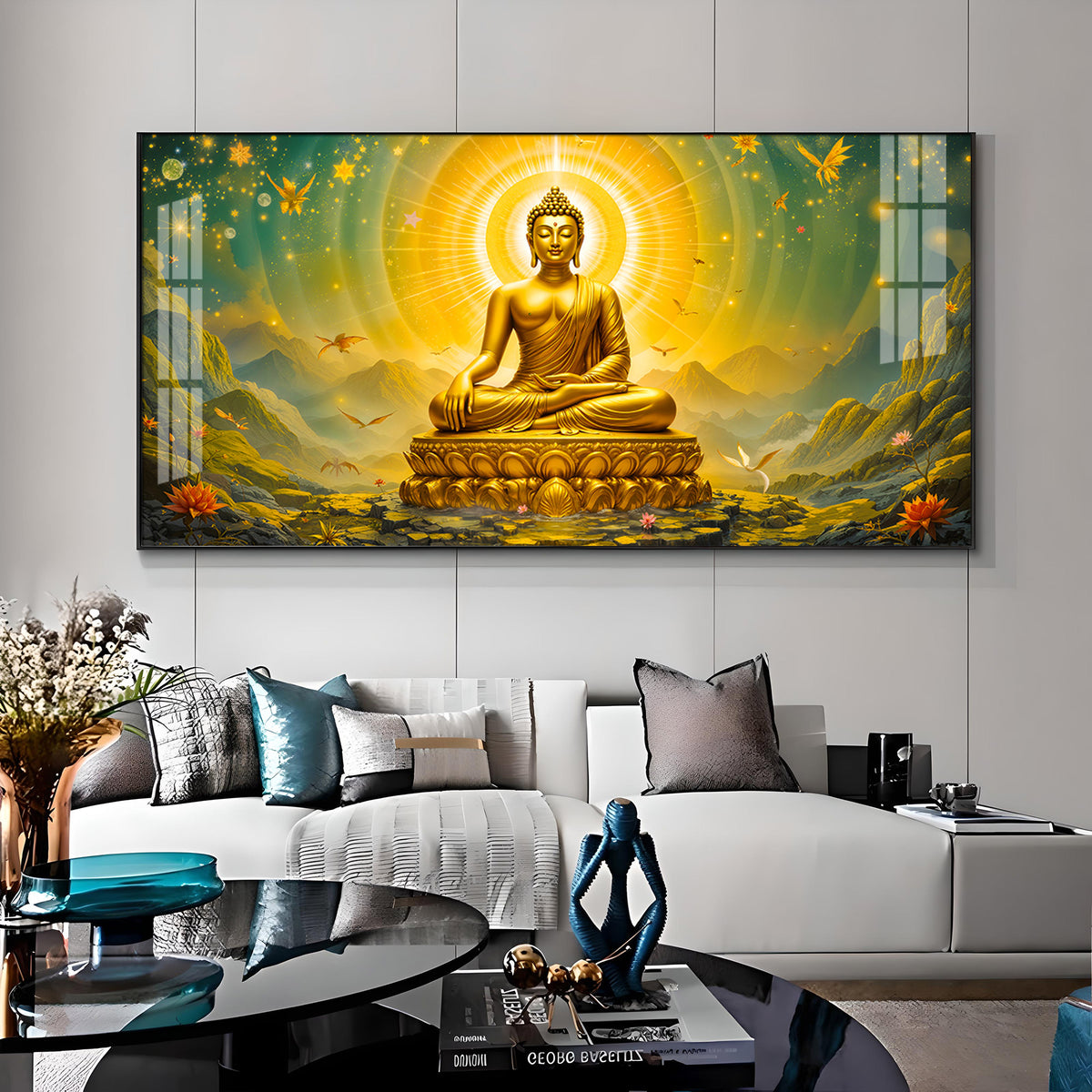 Cloudscape Buddha Premium Acrylic Horizontal Wall Art