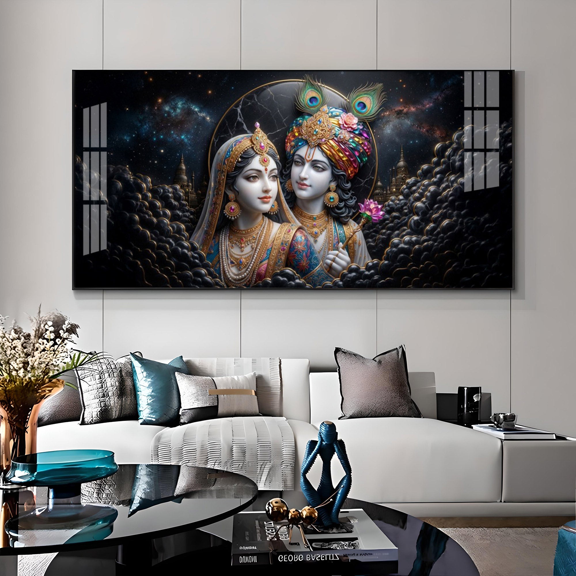 Radha Krishna Ji Premium Acrylic Horizontal Wall Art
