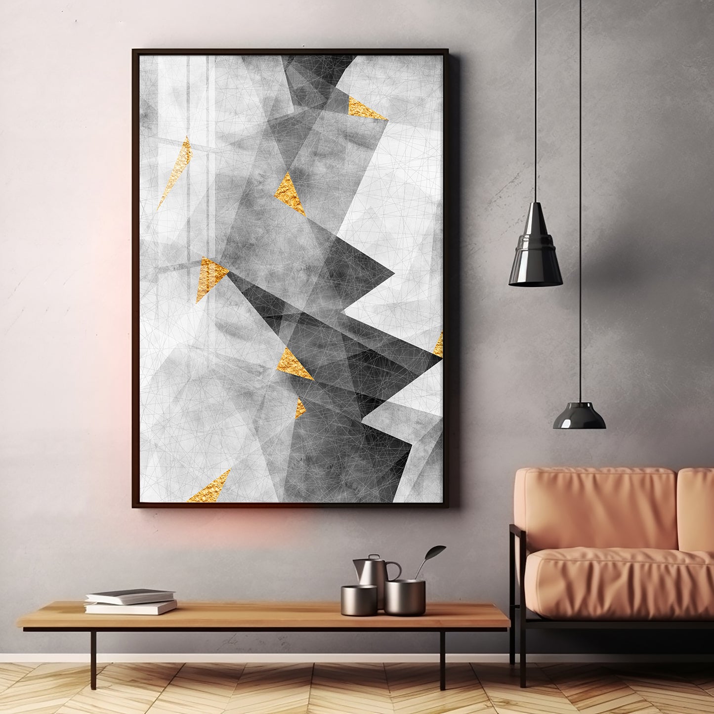 Triangular Opulence Premium Acrylic Vertical Wall Art