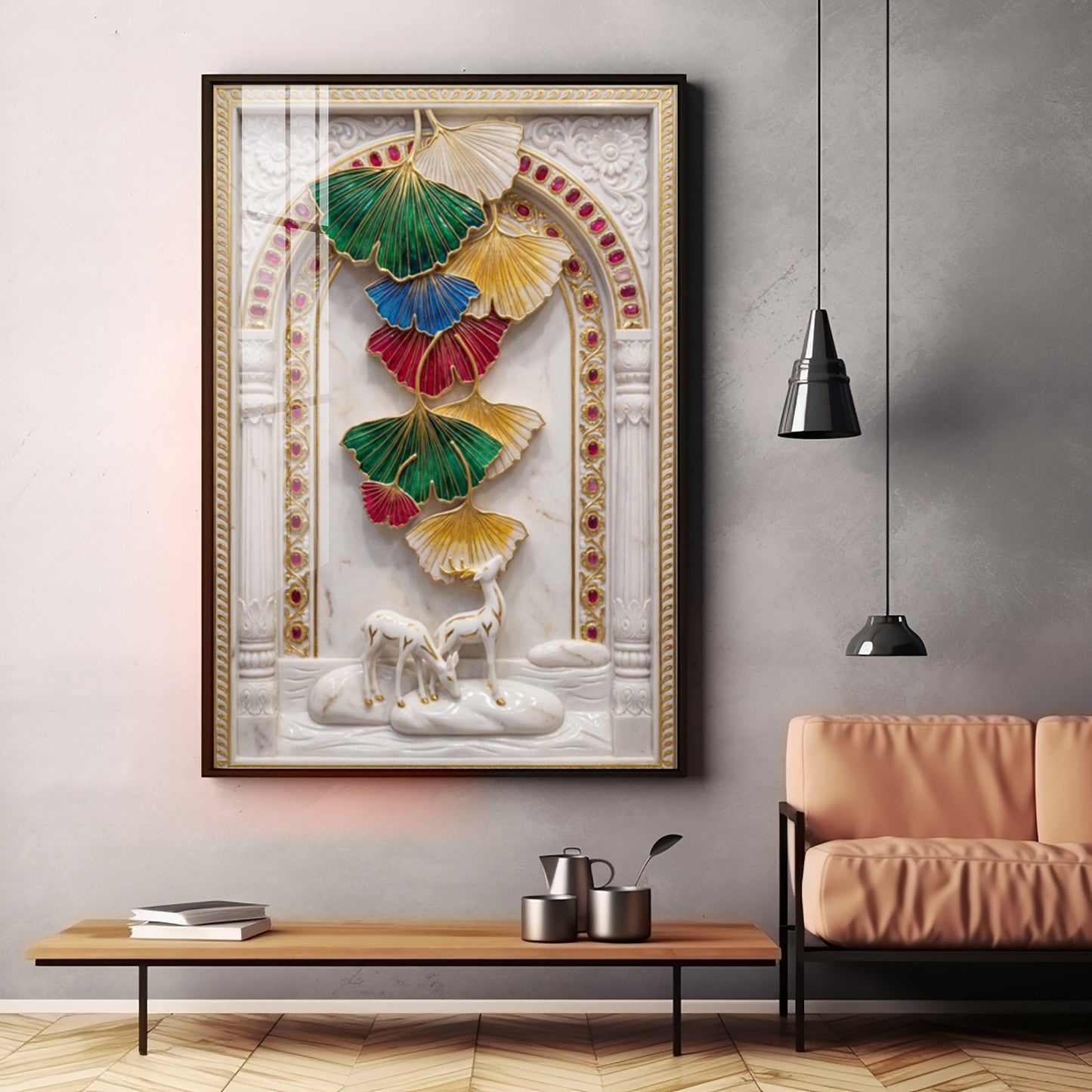 Elegant Feather Premium Acrylic Vertical Wall Art