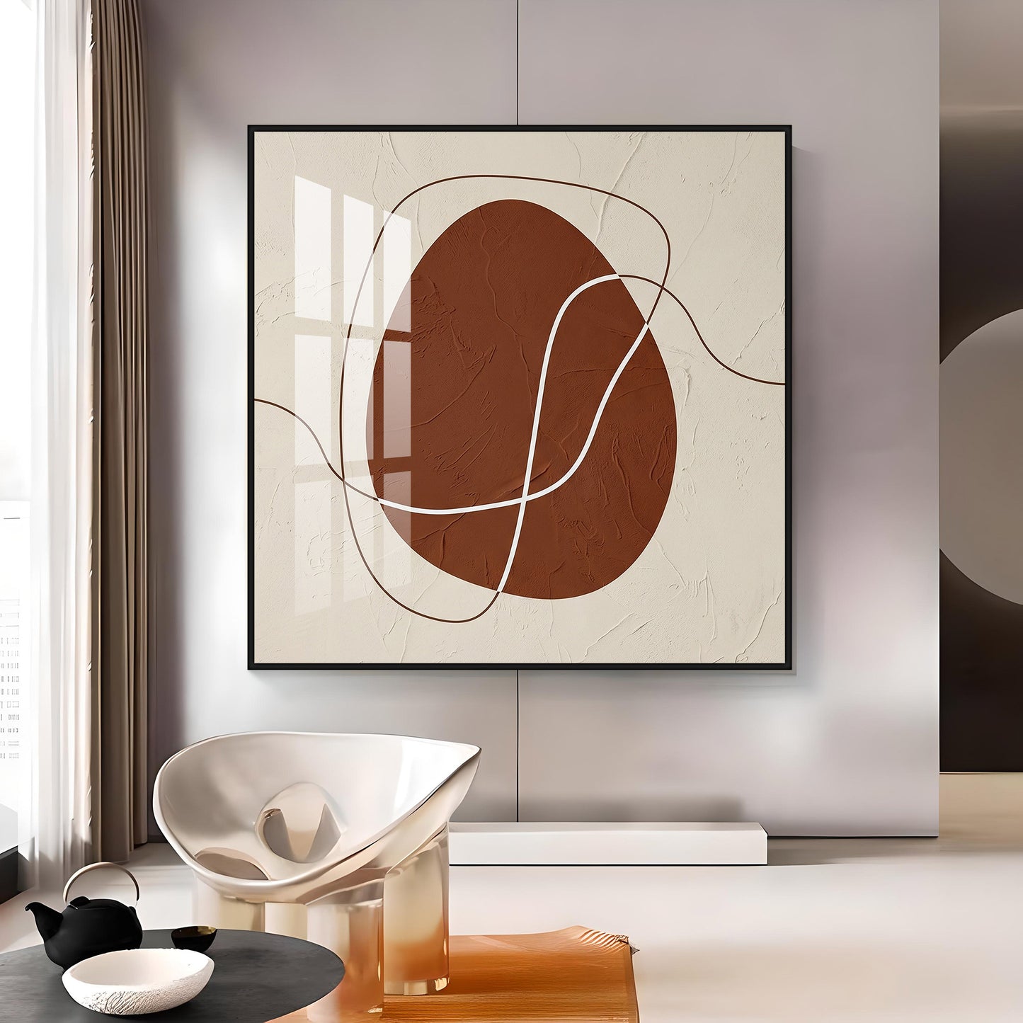 Minimalist Eggscape Premium Acrylic Square Wall Art