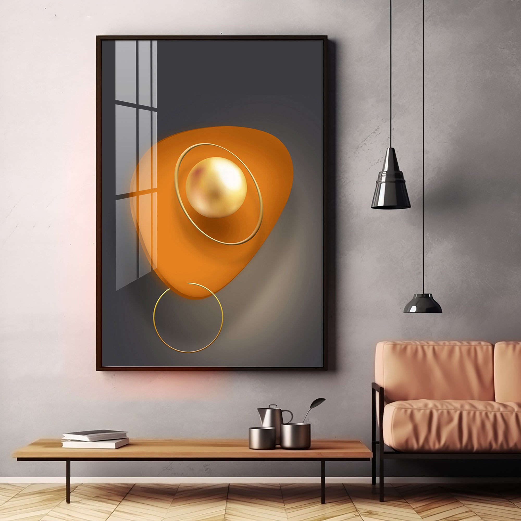 Abstract Geometry Piece Premium Acrylic Vertical Wall Art