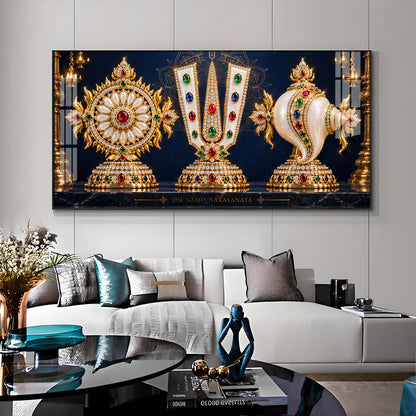 Divine Balaji Symbols Premium Acrylic Horizontal Wall Art