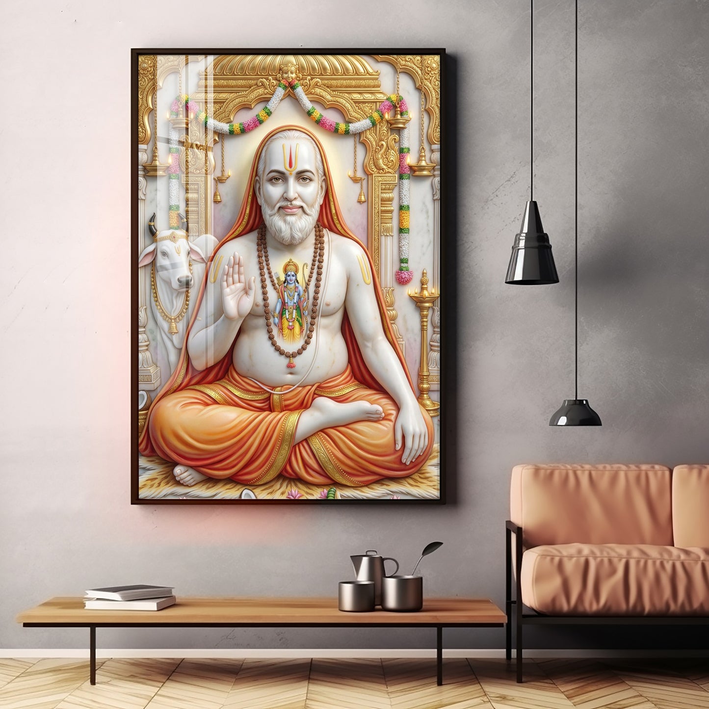 Guru Raghavendra Swamy Premium Acrylic Vertical Wall Art