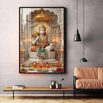 Lord Hanuman ji Premium Acrylic Vertical Wall Art