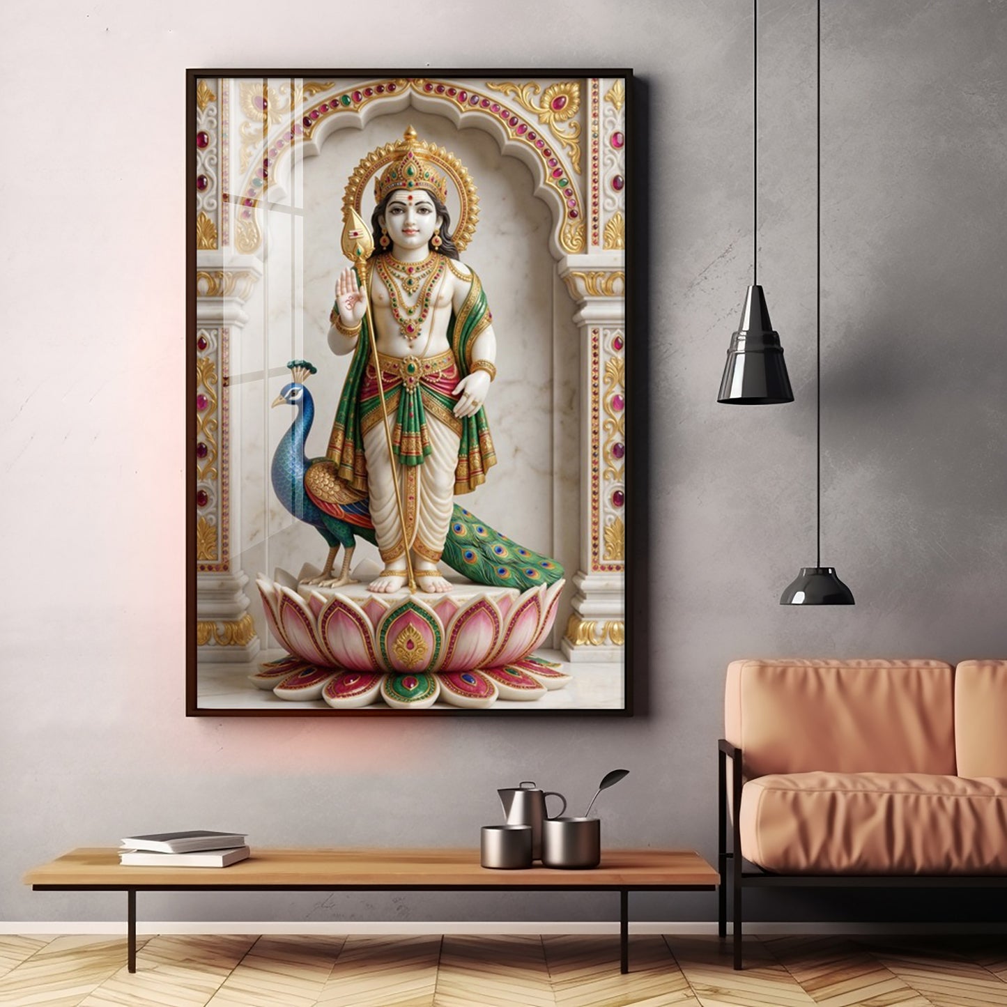 Divine Lord Murungan Premium Acrylic Vertical Wall Art
