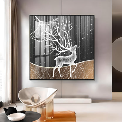 Beautiful Starry Meteor Deer Premium Acrylic Square Wall Art