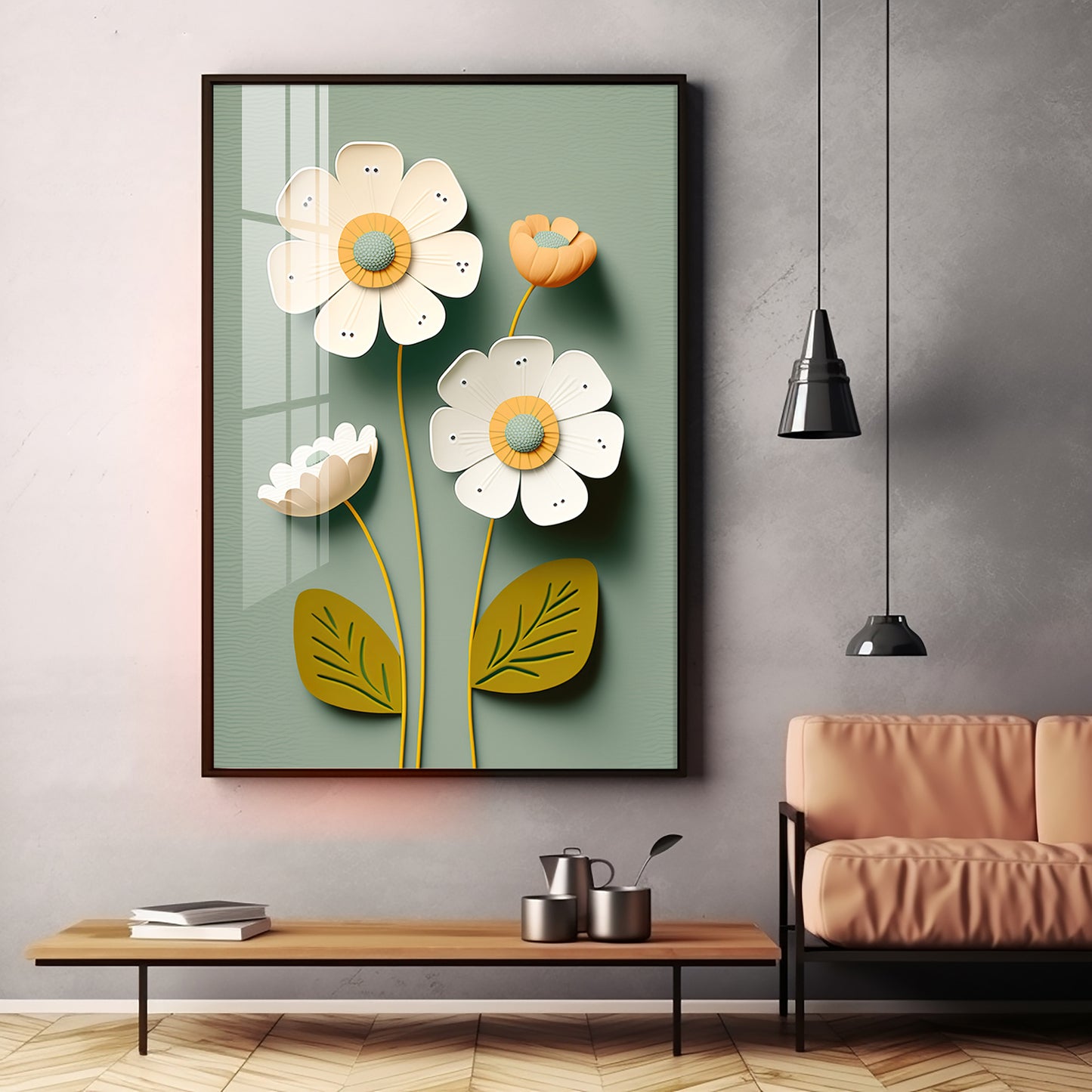 Bouquet Of Flowers Premium Acrylic Vertical Wall Art