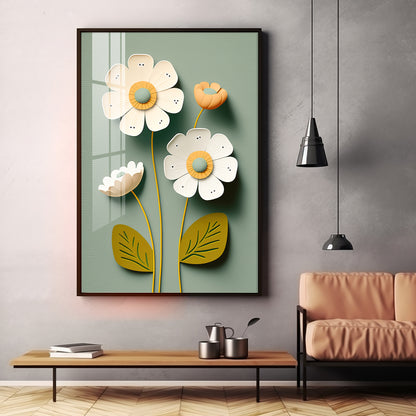 Bouquet Of Flowers Premium Acrylic Vertical Wall Art