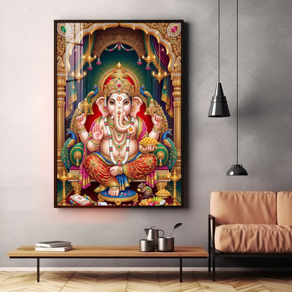 God Ganesha Premium Acrylic Vertical Wall Art