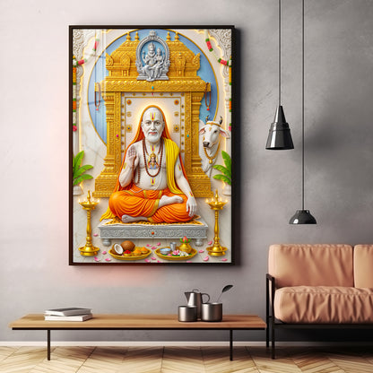 Sri Raghavendra Swamy Ji Premium Acrylic Vertical Wall Art