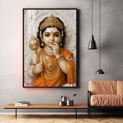 Bala Murugan Premium Acrylic Vertical Wall Art
