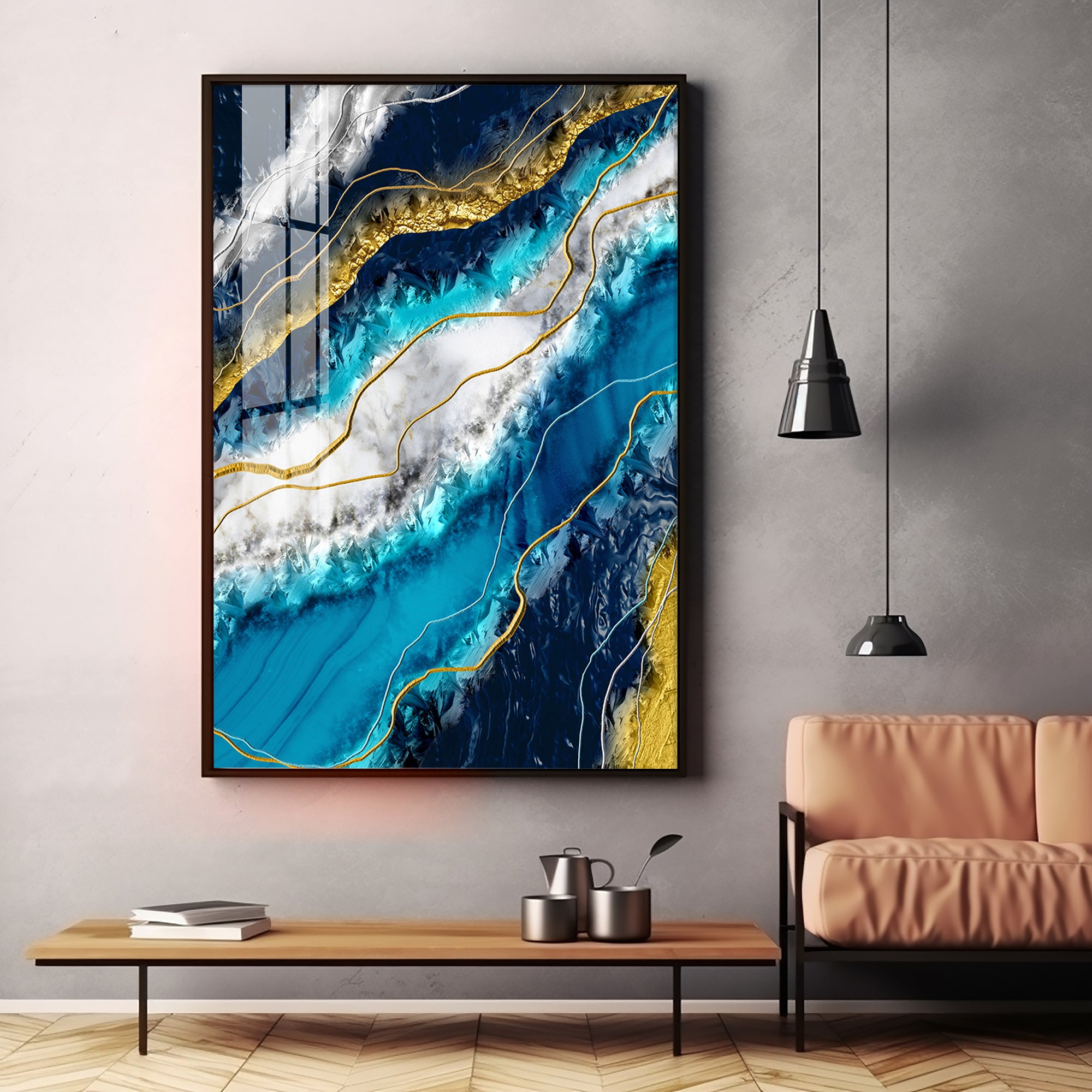 Oceanic Harmony Premium Acrylic Vertical Wall Art