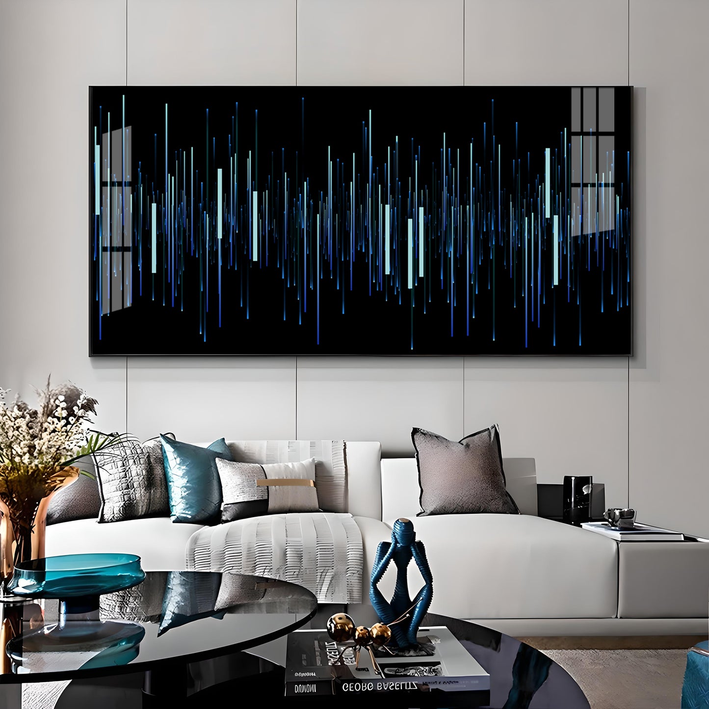 Abstract Vertical Light Bar Line Premium Acrylic Horizontal Wall Art