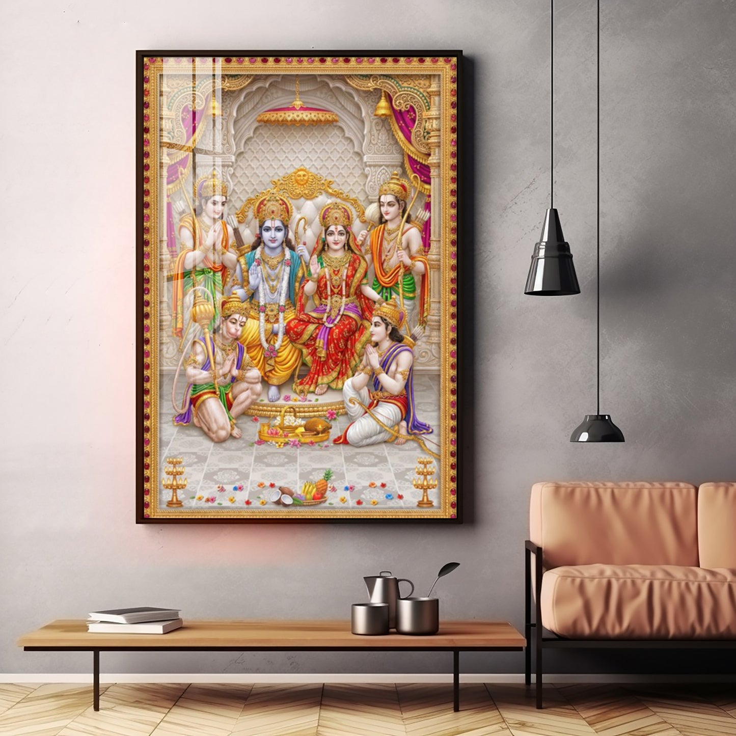 Religious Ram Darbar Premium Acrylic Vertical Wall Art