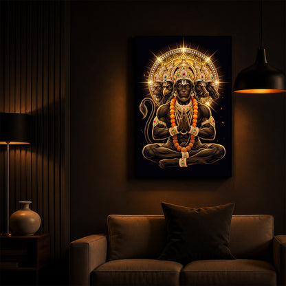 Glowing Panchamukhi Modern Luxury Backlight Vertical Wall Art