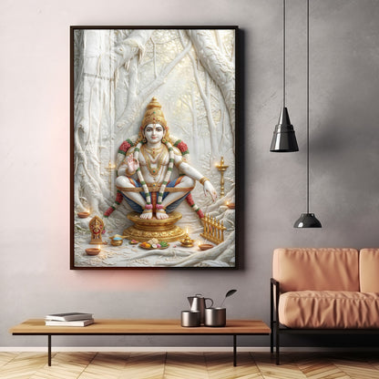 Ayyappan Bhagwan Premium Acrylic Vertical Wall Art