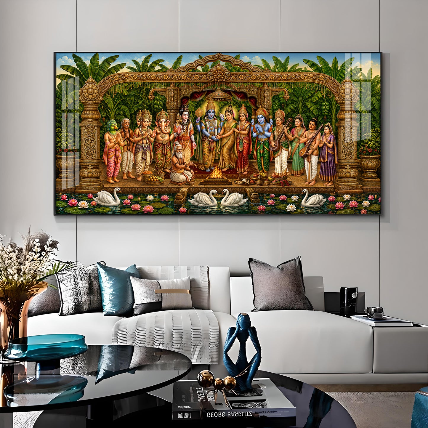 Hindu Deities Srinivasa Kalyanam Premium Acrylic Horizontal Wall Art
