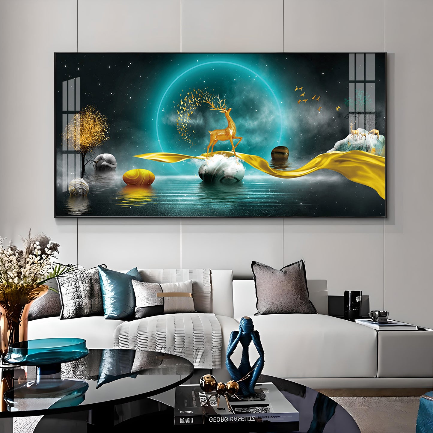 Unique Design Deer Premium Acrylic Horizontal Wall Art