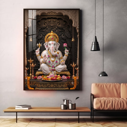 Divine Vighnaharta Ganesh Ji Premium Acrylic Vertical Wall Art
