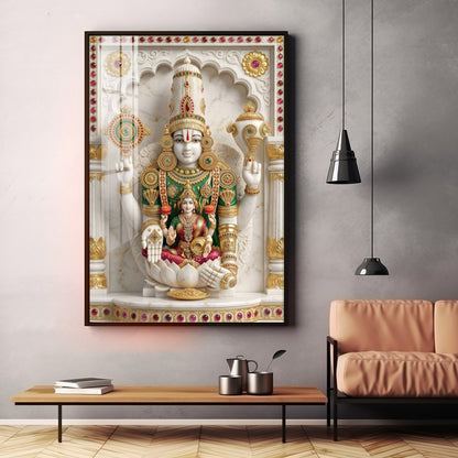 Shree Lakshmi Narayan Divine Premium Acrylic Vertical Wall Art