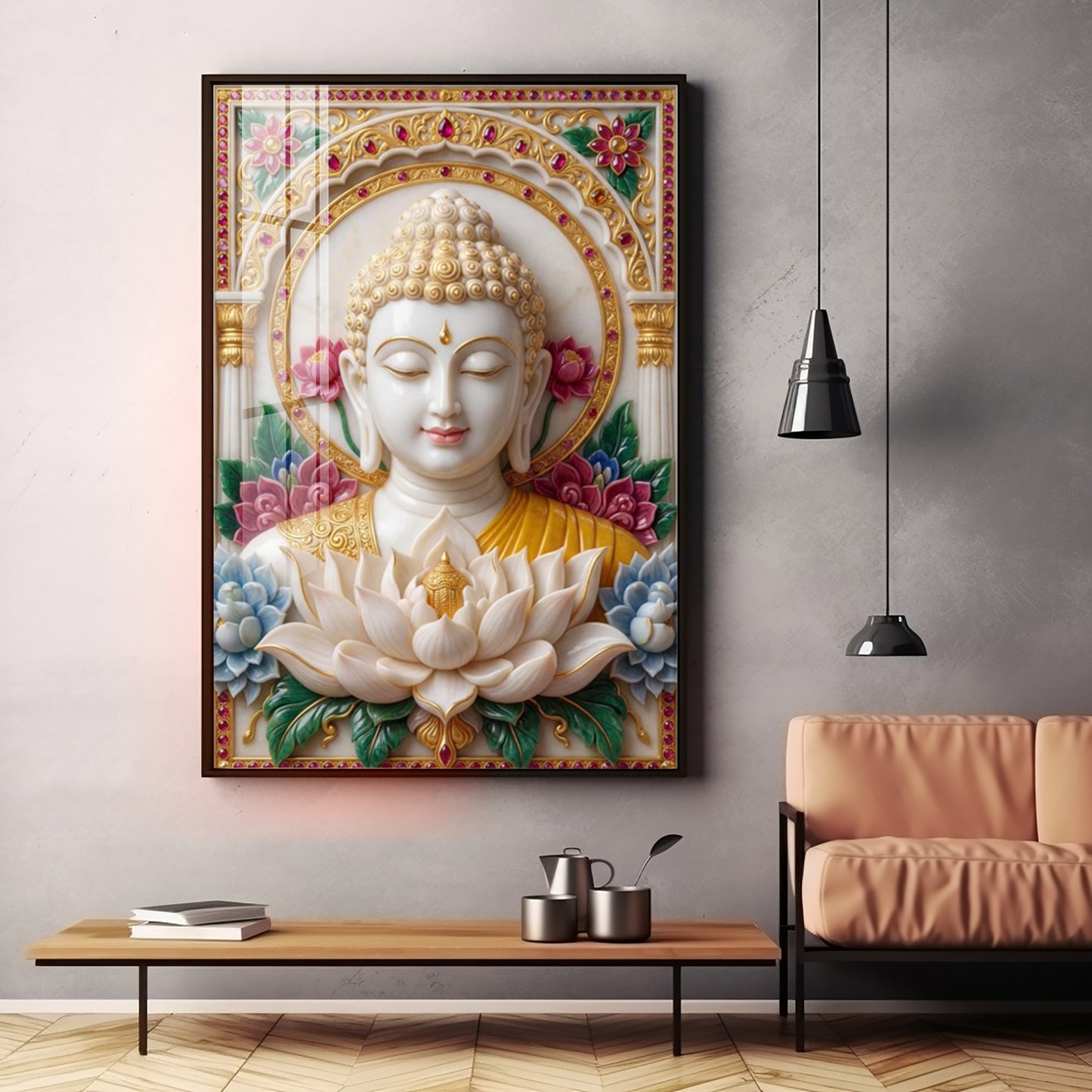 Inner Radiance Peace Of Buddha Premium Acrylic Vertical Wall Art