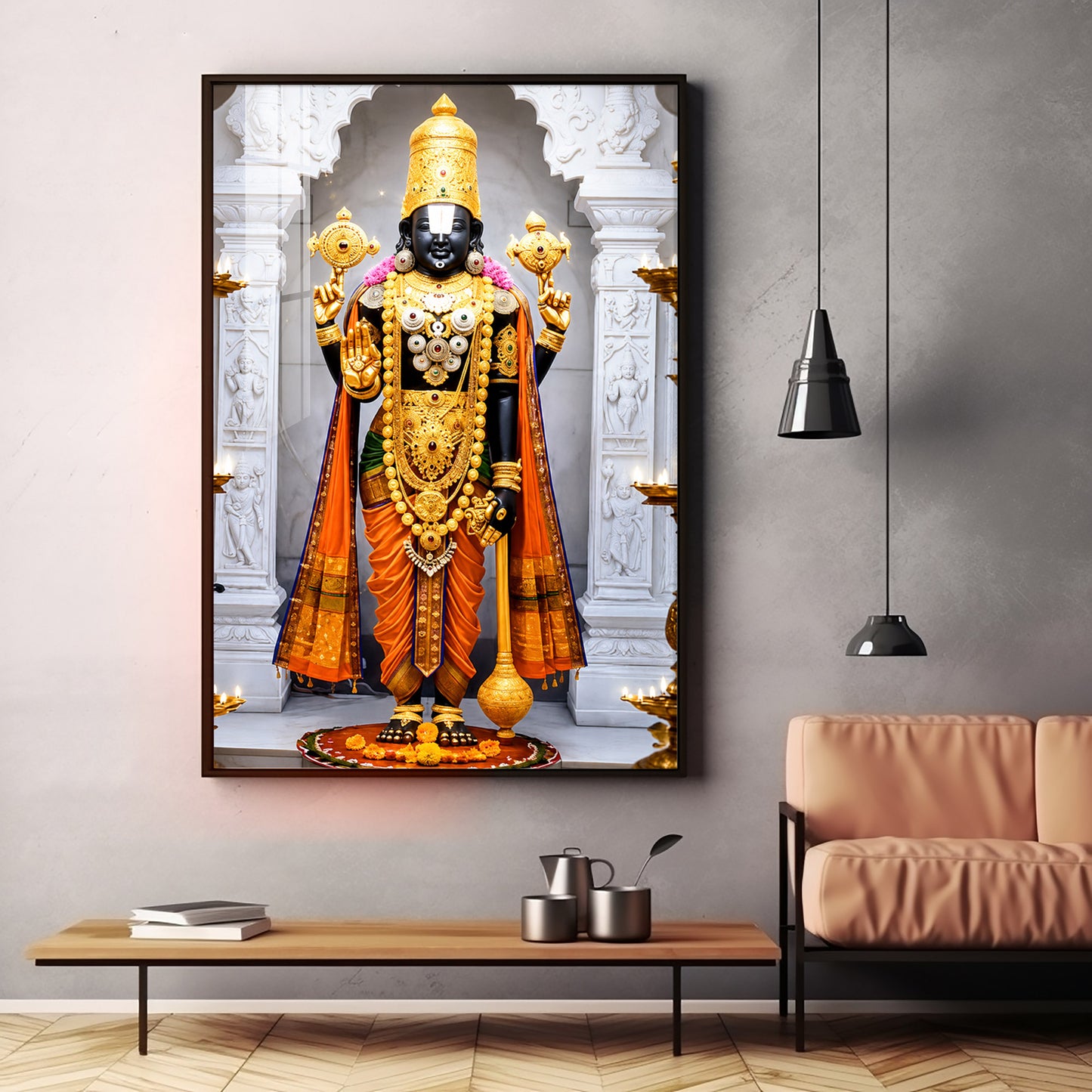 Divine Lord Tirupati Balaji Premium Acrylic Vertical Wall Art