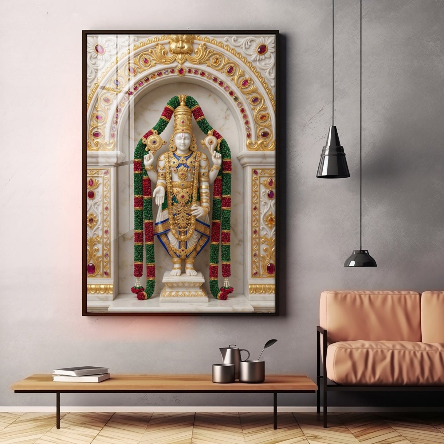 Lord Tirupati Bala Ji Premium Acrylic Vertical Wall Art