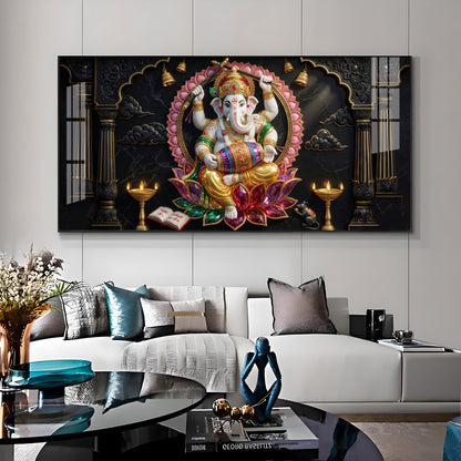 Ganesh Ji Premium Acrylic Horizontal Wall Art