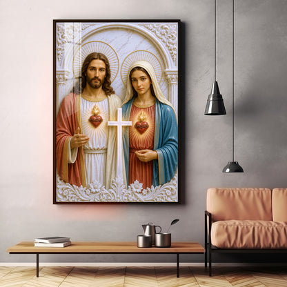 Divine Jesus & Mother Mary Premium Acrylic Vertical Wall Art