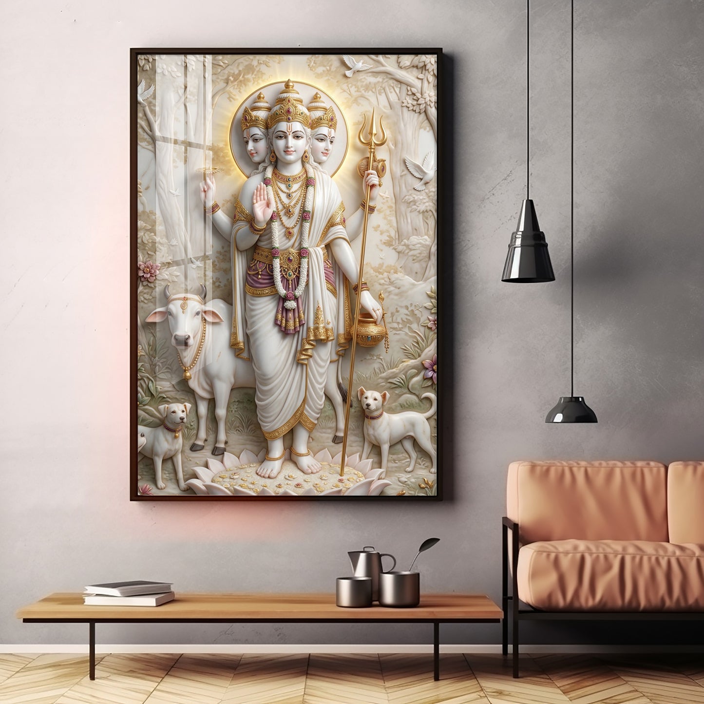 Dattatreya Bhagwan Premium Acrylic Vertical Wall Art