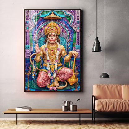 Divine Bajrangbali Premium Acrylic Vertical Wall Art