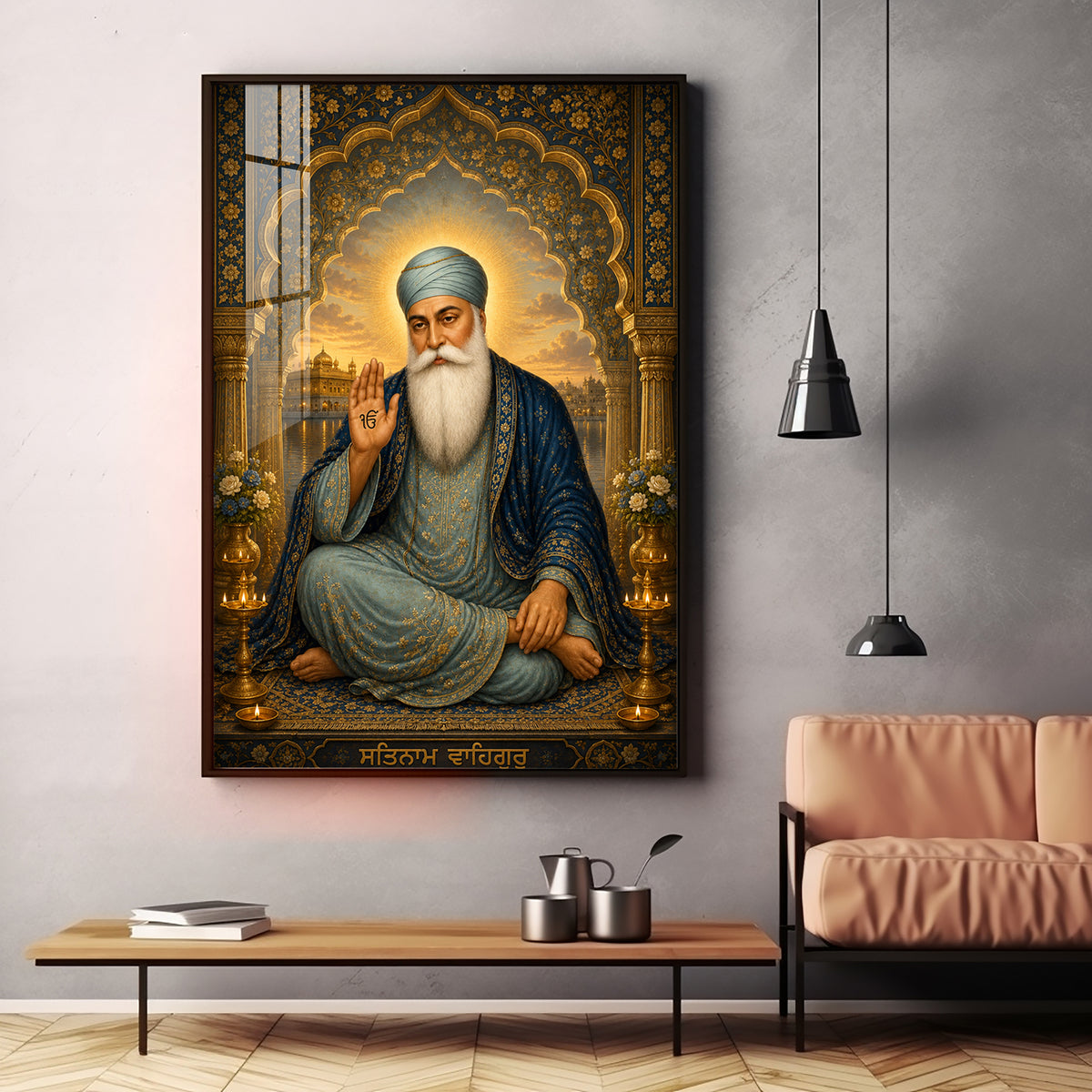 Guru Nanak Dev Ji Divine Blessing Premium Acrylic Vertical Wall Art