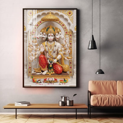 Peaceful Presence Of Hanuman Ji Premium Acrylic Vertical Wall Art