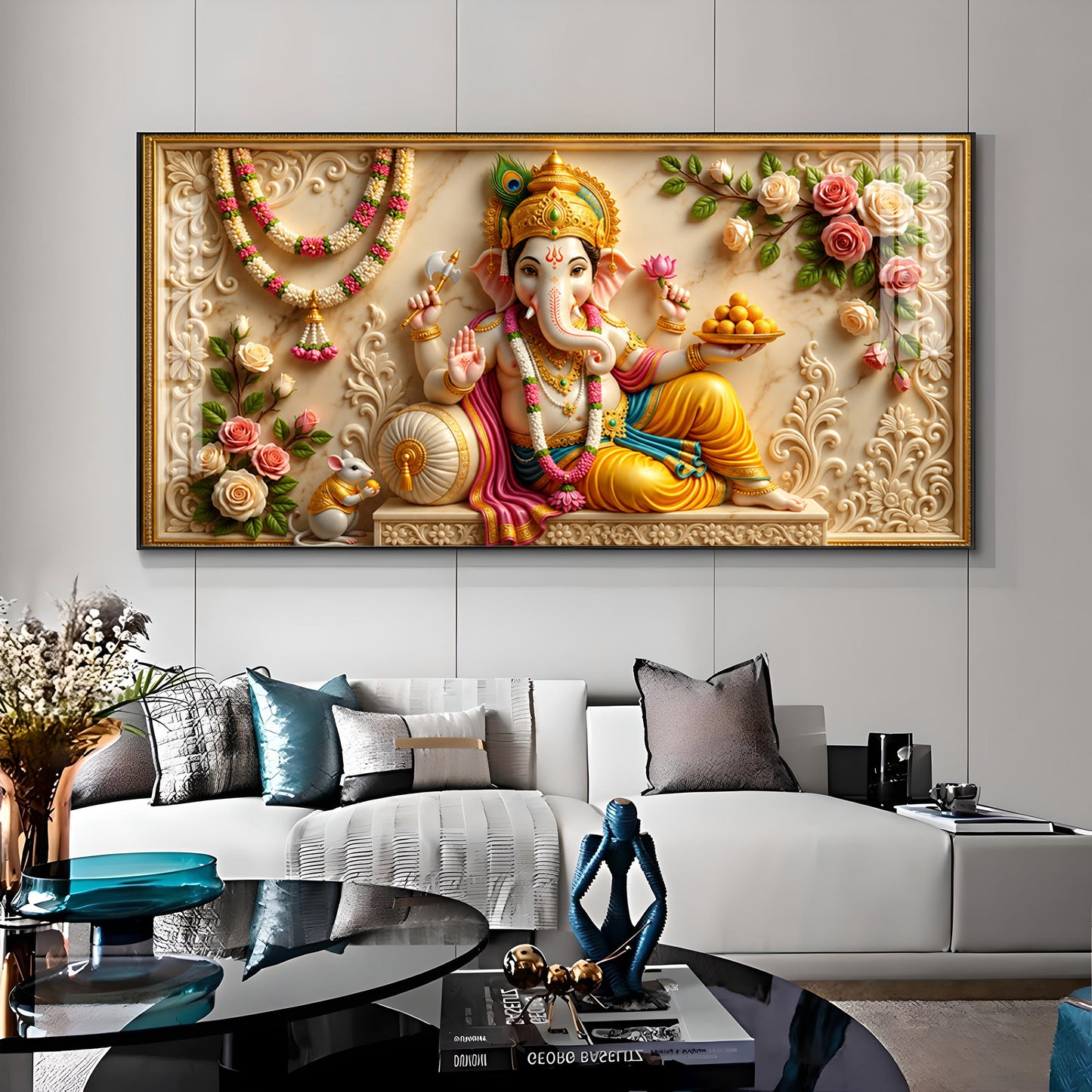 Lord Ganesha Ji Premium Acrylic Horizontal Wall Art