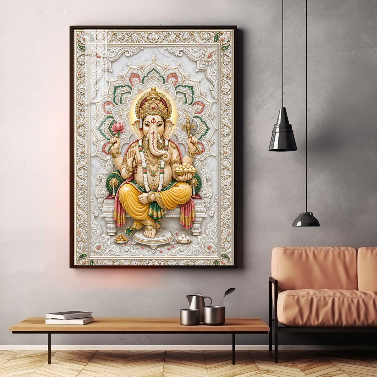 Lord Vinayak Premium Acrylic Vertical Wall Art