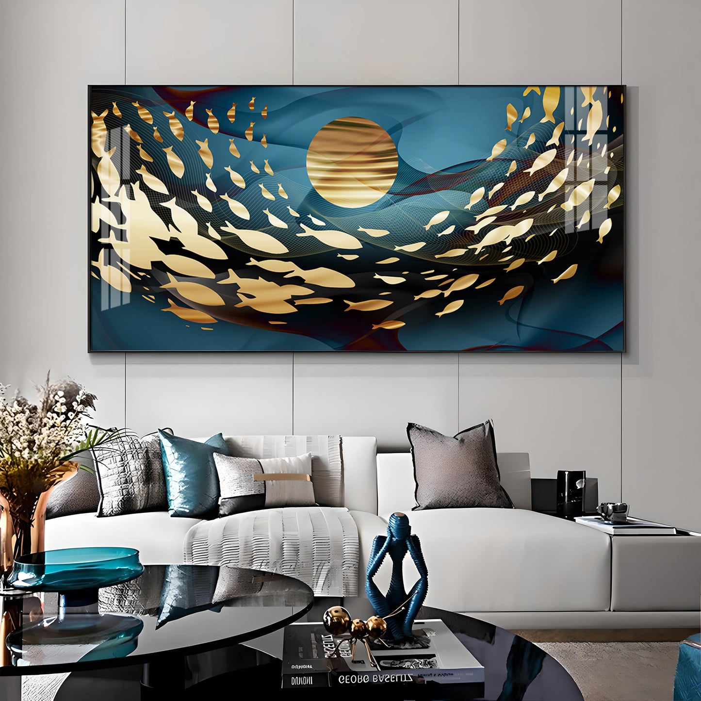 Koi Fish Premium Acrylic Horizontal Wall Art