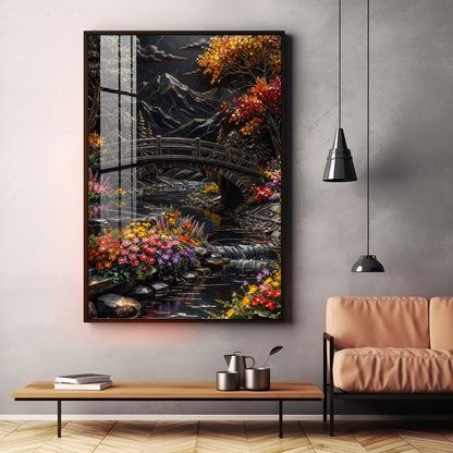 Tranquil Garden Premium Acrylic Vertical Wall Art