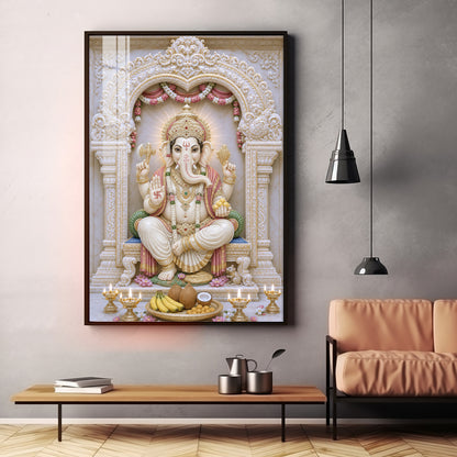 Sacred Lord Ganesha Premium Acrylic Vertical Wall Art
